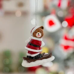 JJA Suspension de Noël (H9 cm) Ourson skieur en folie Multicolore Sale