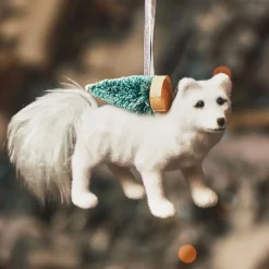 KAEMINGK Suspension de Noël (H7 cm) Renard filou Blanc Sale