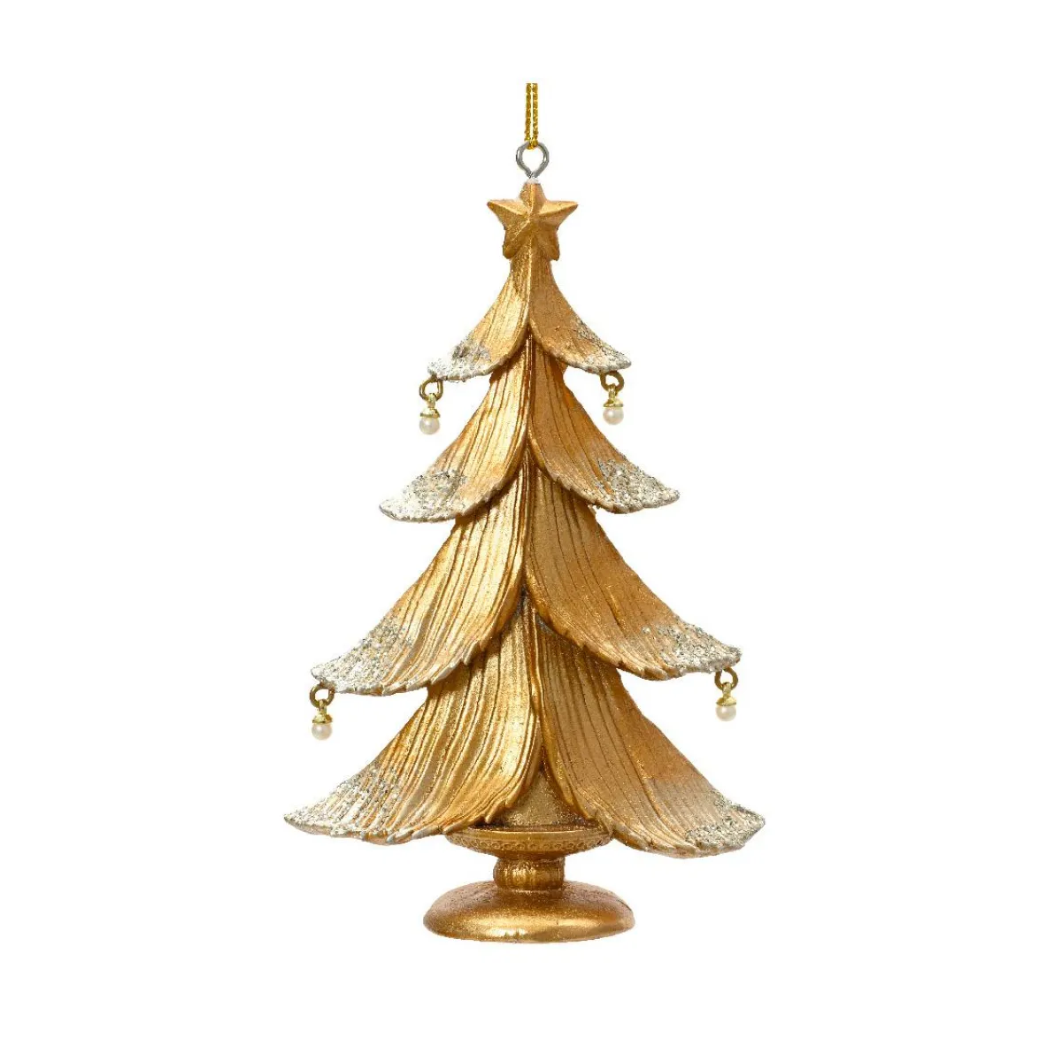 KAEMINGK Suspension de Noël (H12 cm) Sapin scintillant Dé Or Best