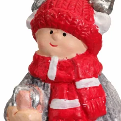 KAEMINGK Suspension de Noël terre cuite (H8 cm) Chérubin Rouge Clearance