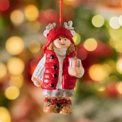 KAEMINGK Suspension de Noël terre cuite (H8 cm) Chérubine Rouge Outlet
