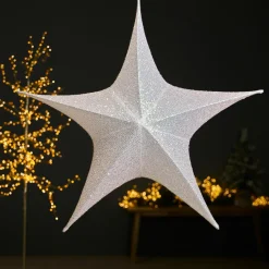 KAEMINGK Suspension géante (D135 cm) Étoile de Noël Christmas pailleté Irisé Blanc irisé Hot