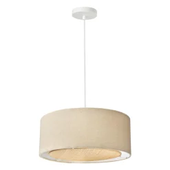 OSTARIA Suspension lin et bambou (D35 cm) Ambre Beige