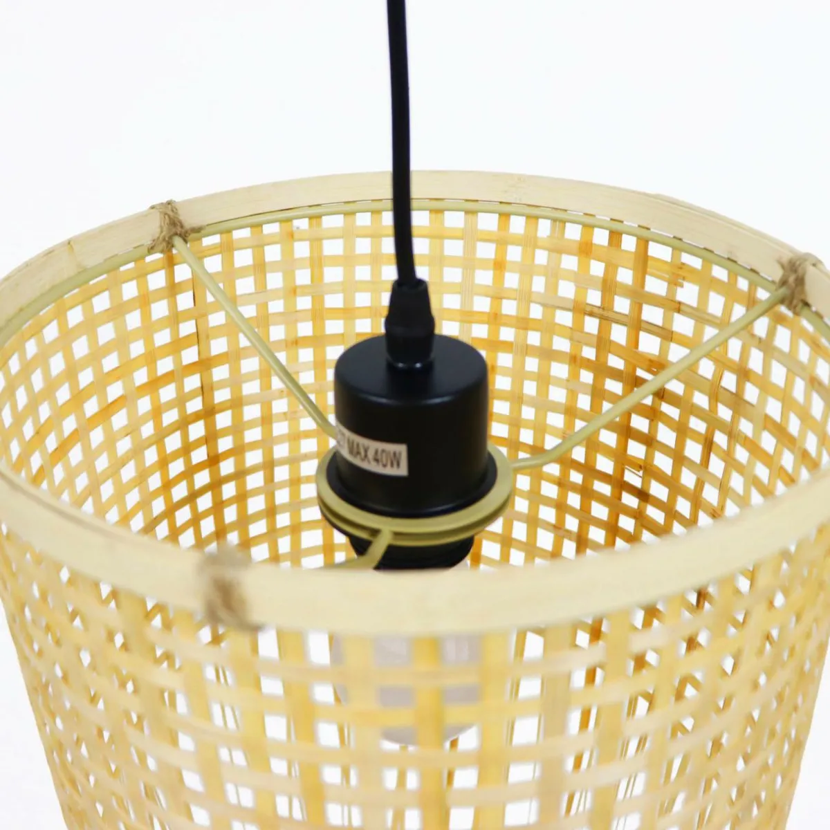 EMINZA Suspension lumineuse à franges en bambou (H85 cm) Maoki Naturel Discount