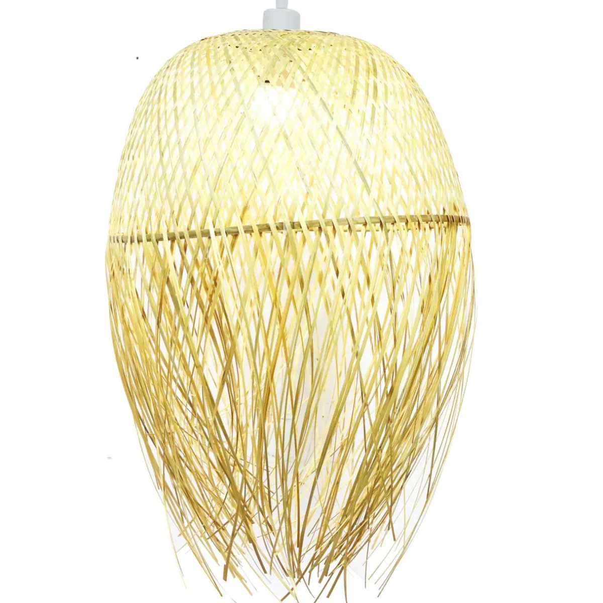 EMINZA Suspension lumineuse à franges en bambou (H70 cm) Huelva Naturel Best