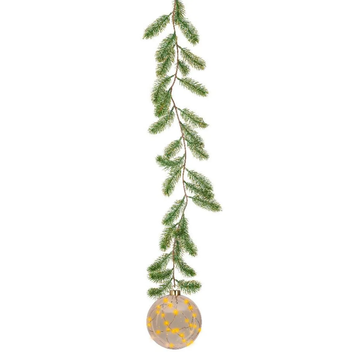 KAEMINGK Suspension lumineuse à piles 30 LED (D14 cm) Sapinette et Boule Blanc chaud Outlet
