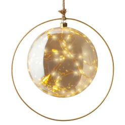 KAEMINGK Suspension lumineuse à piles 40 LED (D26 cm) Lune d’Hiver et blanc chaud Ambre Discount
