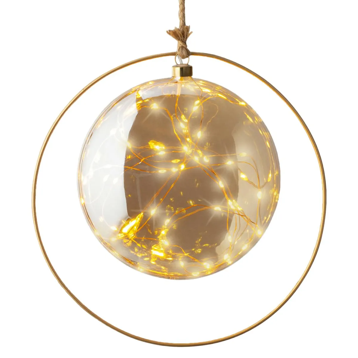 KAEMINGK Suspension lumineuse à piles 40 LED (D26 cm) Lune d’Hiver et blanc chaud Ambre Discount