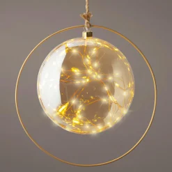 KAEMINGK Suspension lumineuse à piles 40 LED (D26 cm) Lune d’Hiver et blanc chaud Ambre Discount
