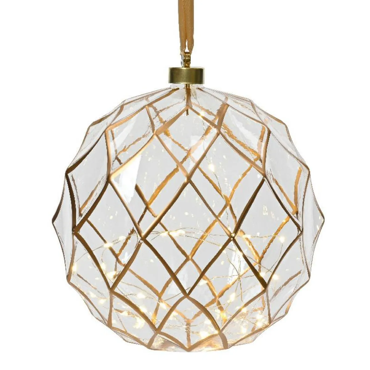 KAEMINGK Suspension lumineuse à piles 40 LED (D20 cm) Vintage /blanc chaud Or