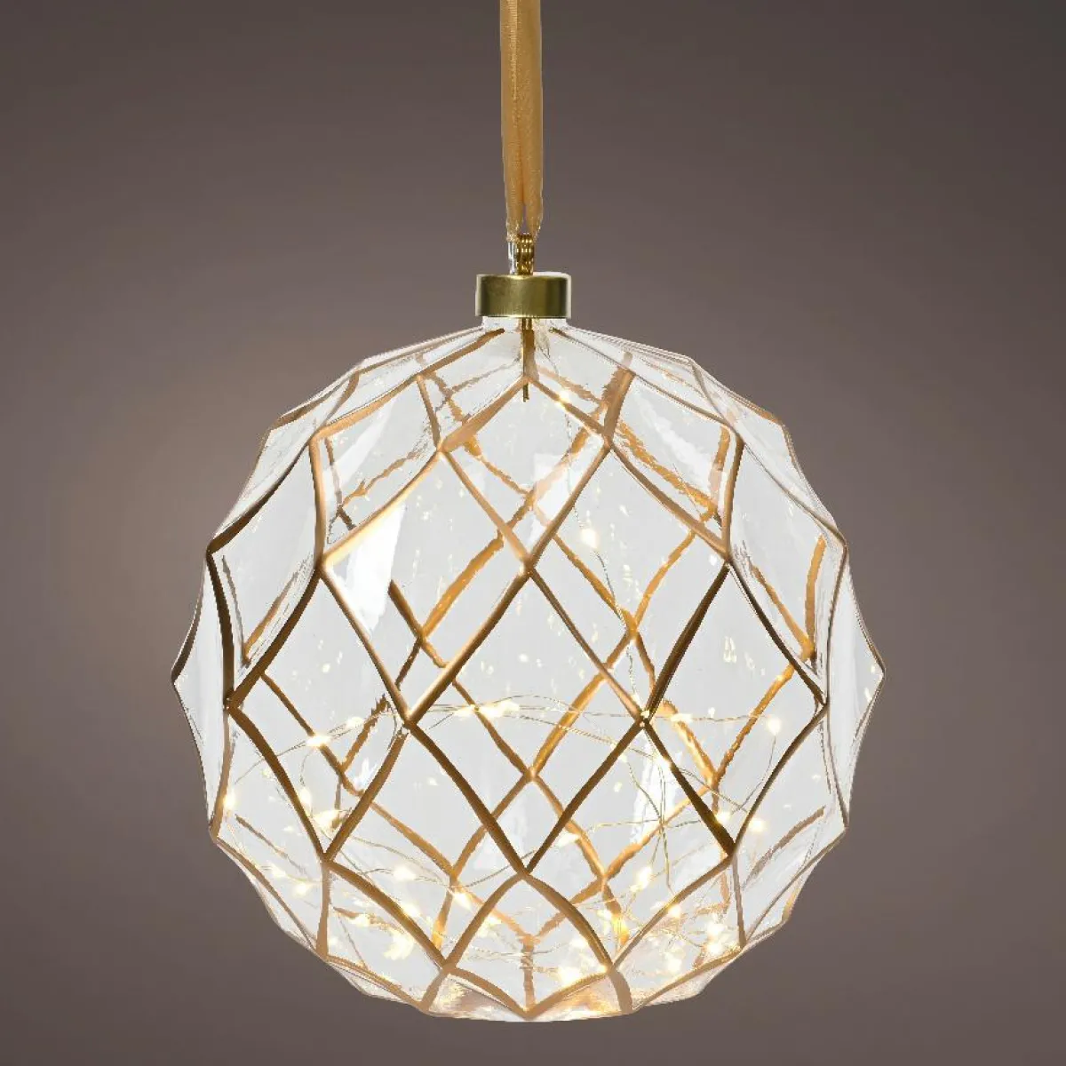 KAEMINGK Suspension lumineuse à piles 40 LED (D20 cm) Vintage /blanc chaud Or