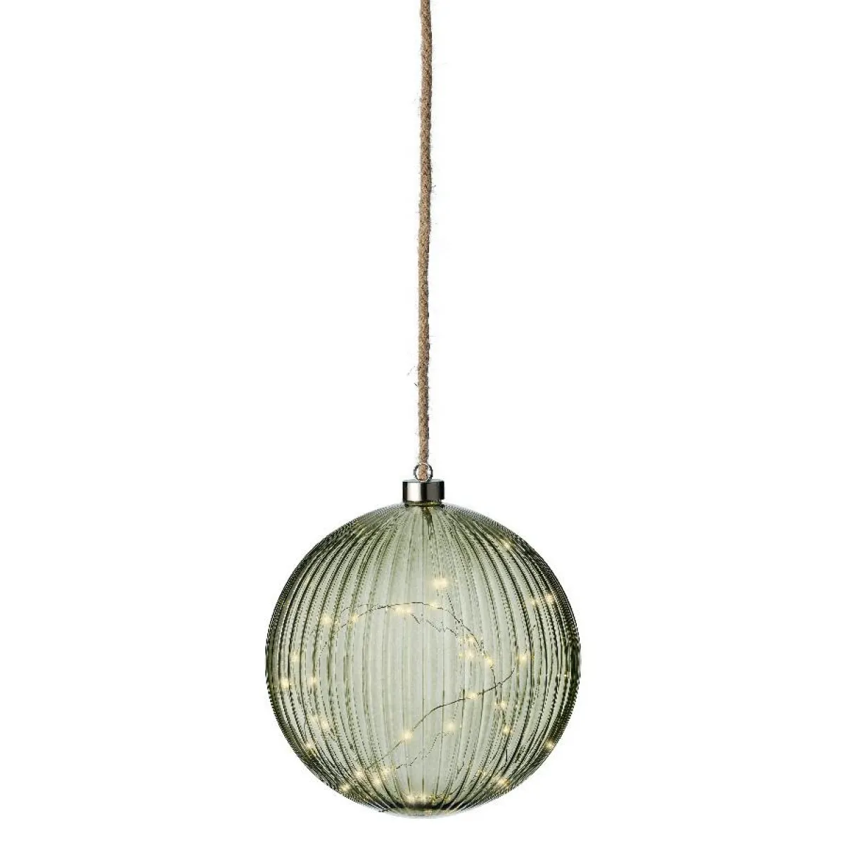 KAEMINGK Suspension lumineuse à piles 40 LED (D20 cm) Vintage Thé /blanc chaud Vert New