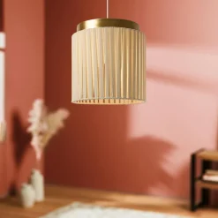 OSTARIA Suspension lumineuse coton et métal (D28 cm) Khéops Or Sale