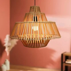 EMINZA Suspension lumineuse design en bambou (D50 cm) Cabrera Naturel New