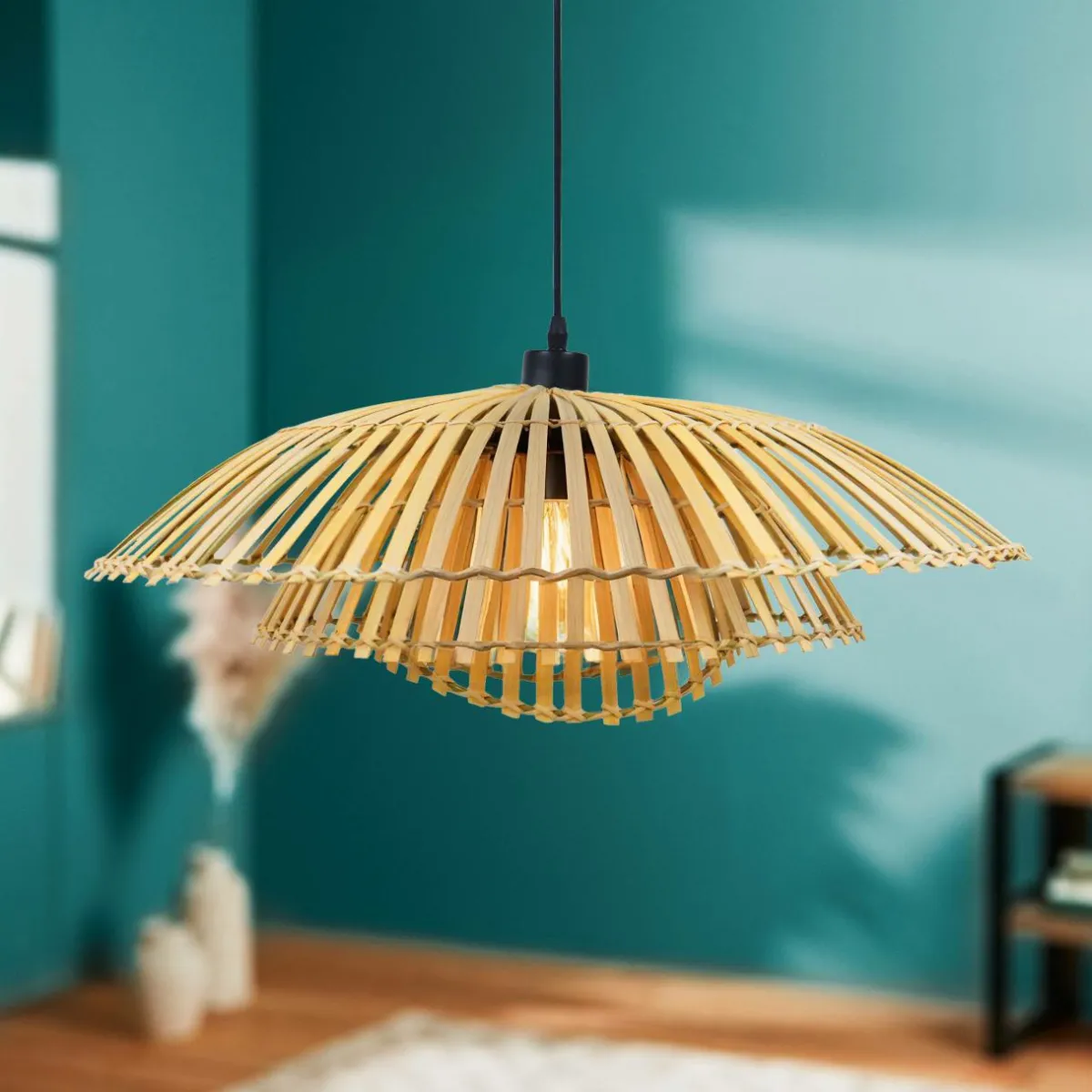 EMINZA Suspension lumineuse design en bambou (D60 cm) Zeyno Naturel Hot
