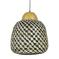 EMINZA Suspension lumineuse en bambou (D40 cm) Elda et naturel Noir Online