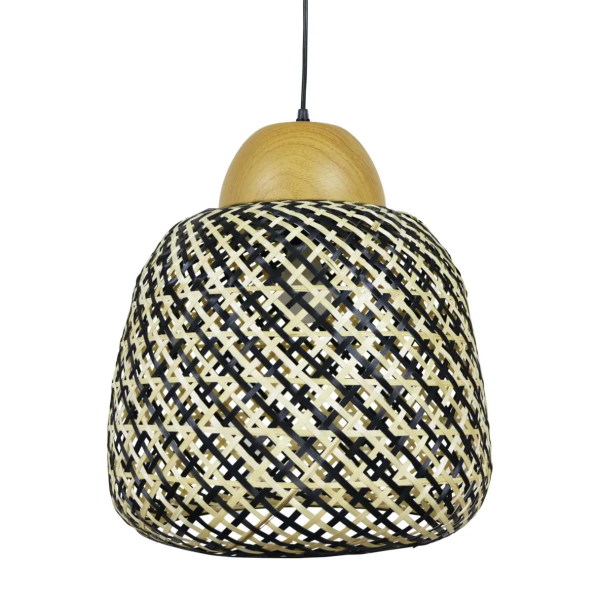 EMINZA Suspension lumineuse en bambou (D40 cm) Elda et naturel Noir Online
