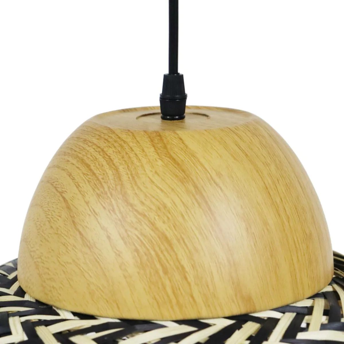 EMINZA Suspension lumineuse en bambou (D40 cm) Elda et naturel Noir Online