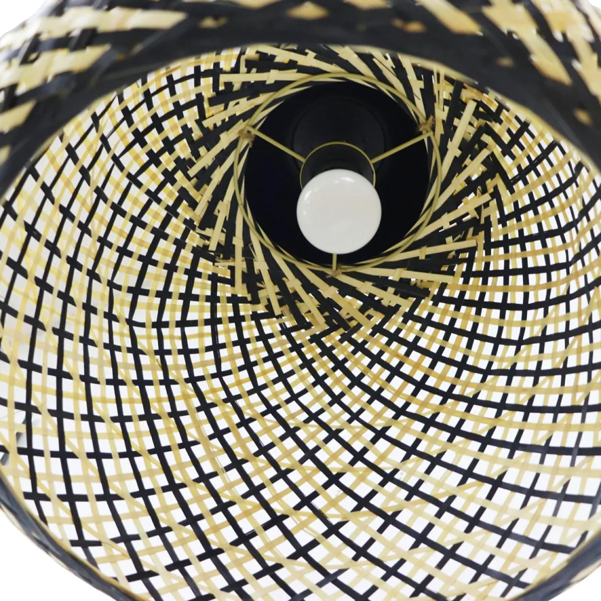 EMINZA Suspension lumineuse en bambou (D40 cm) Elda et naturel Noir Online
