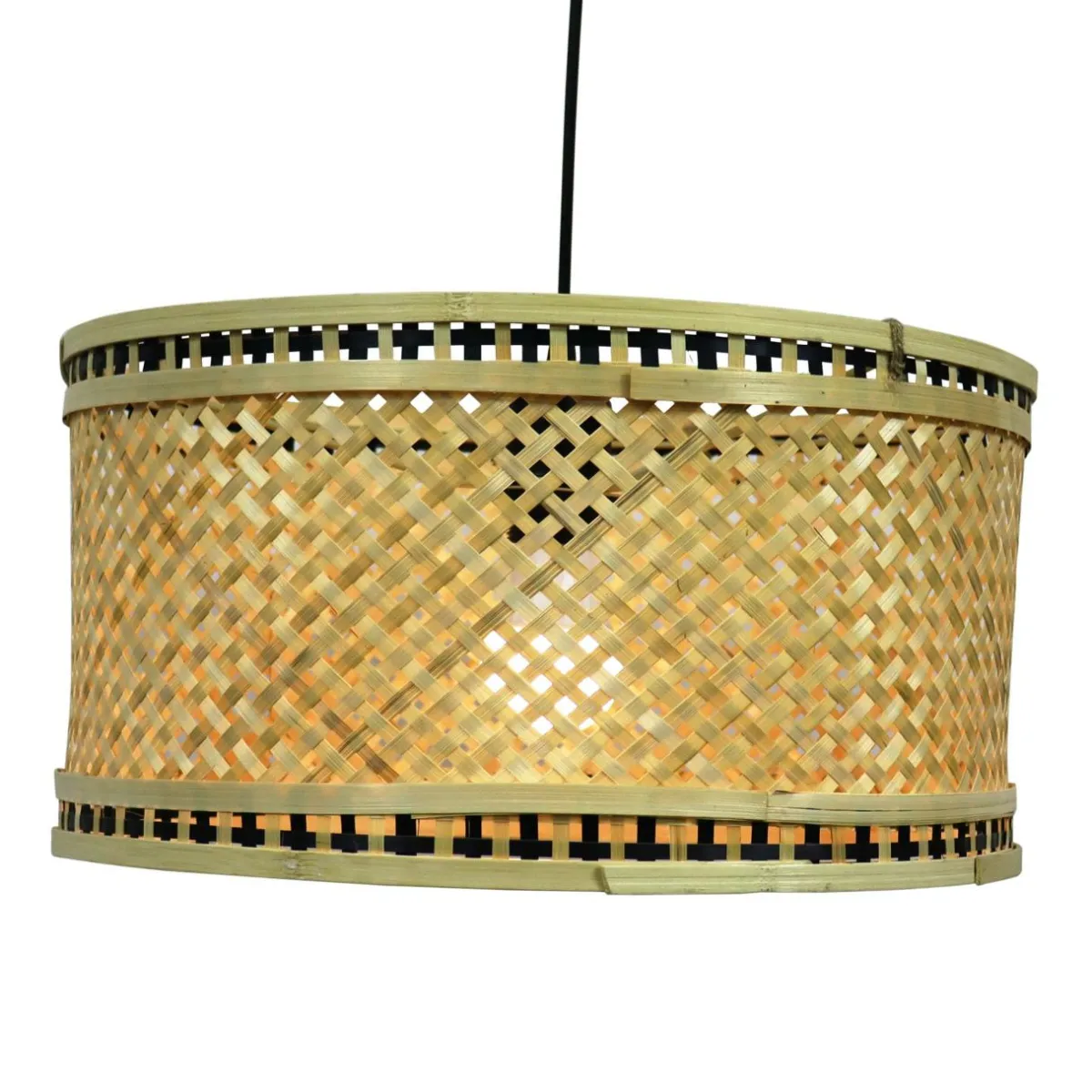EMINZA Suspension lumineuse en bambou (D40 cm) Estepona Noir et Naturel Hot