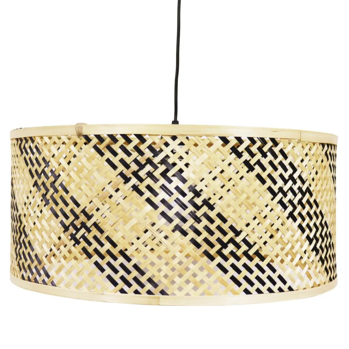 EMINZA Suspension lumineuse en bambou (D50 cm) Frontera et naturel Noir Discount
