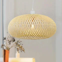 EMINZA Suspension lumineuse en bambou (D46 cm) Rotana Naturel New