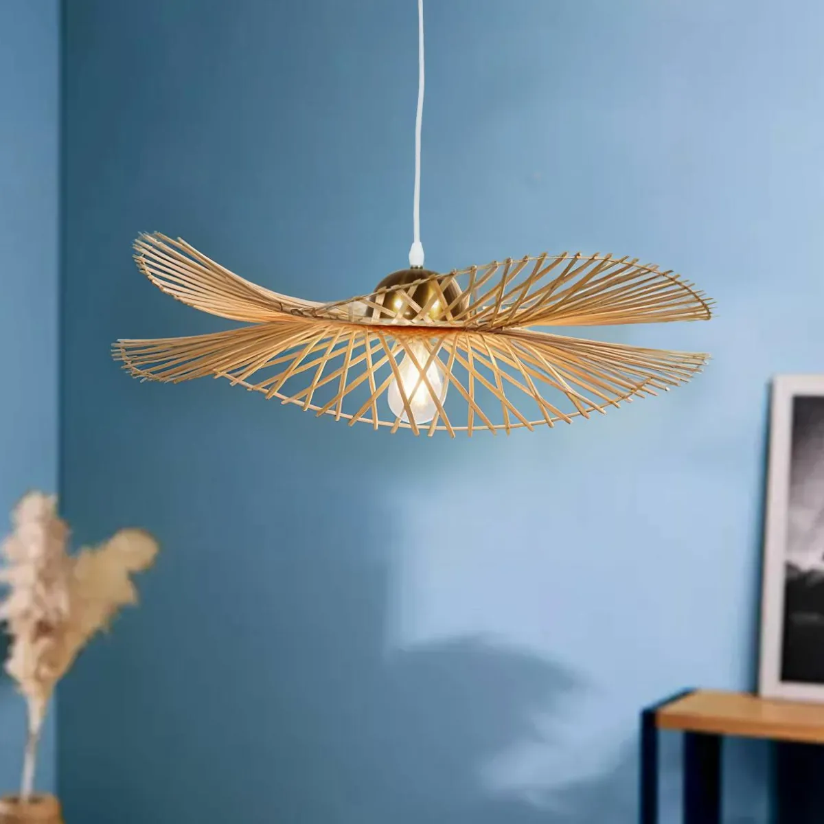 EMINZA Suspension lumineuse en bambou (D55 cm) Mérida Naturel Hot