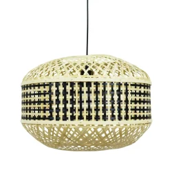 EMINZA Suspension lumineuse en bambou (D45 cm) Huesca et naturel Noir Best