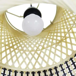 EMINZA Suspension lumineuse en bambou (D45 cm) Huesca et naturel Noir Best