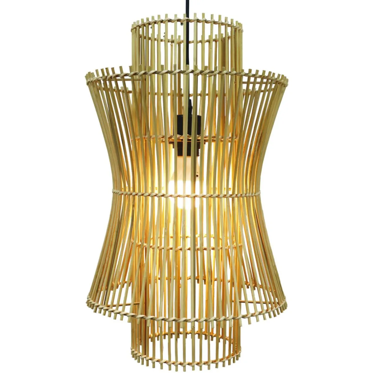 EMINZA Suspension lumineuse en bambou (H52 cm) Morok Naturel New
