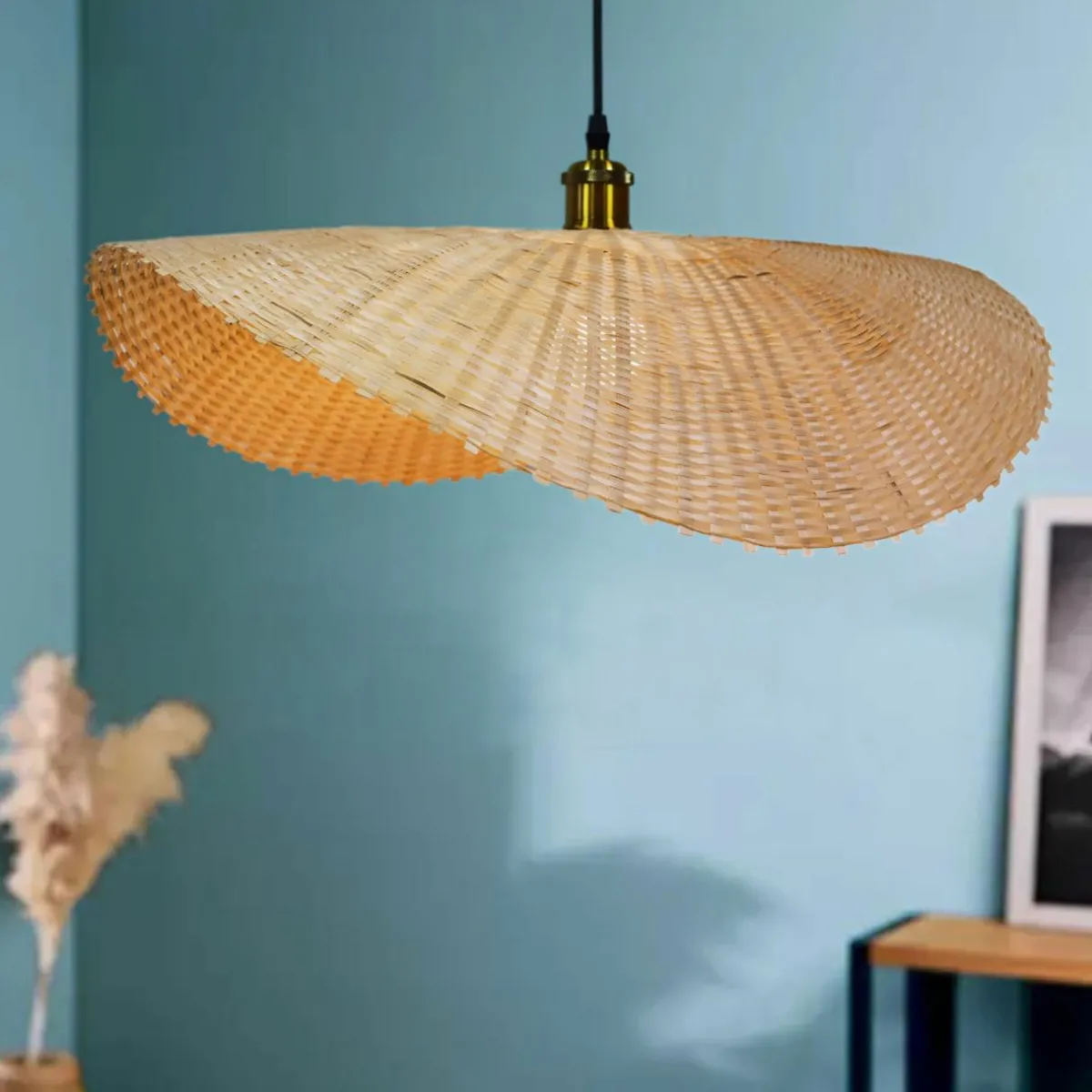 EMINZA Suspension lumineuse en bambou tressé (D60 cm) Calvià Naturel Best