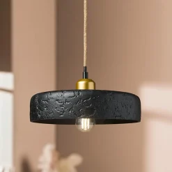 OSTARIA Suspension lumineuse en ciment (D25 cm) Portland Noir Hot