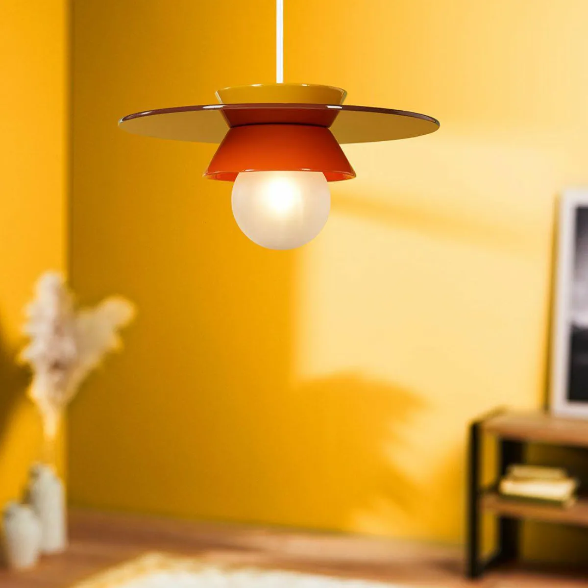 OSTARIA Suspension lumineuse en céramique (D26 cm) Bagliore Orange Hot
