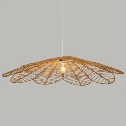 ATMOSPHERA Suspension lumineuse en corde (D98 cm) Fleur Folk Naturel Best
