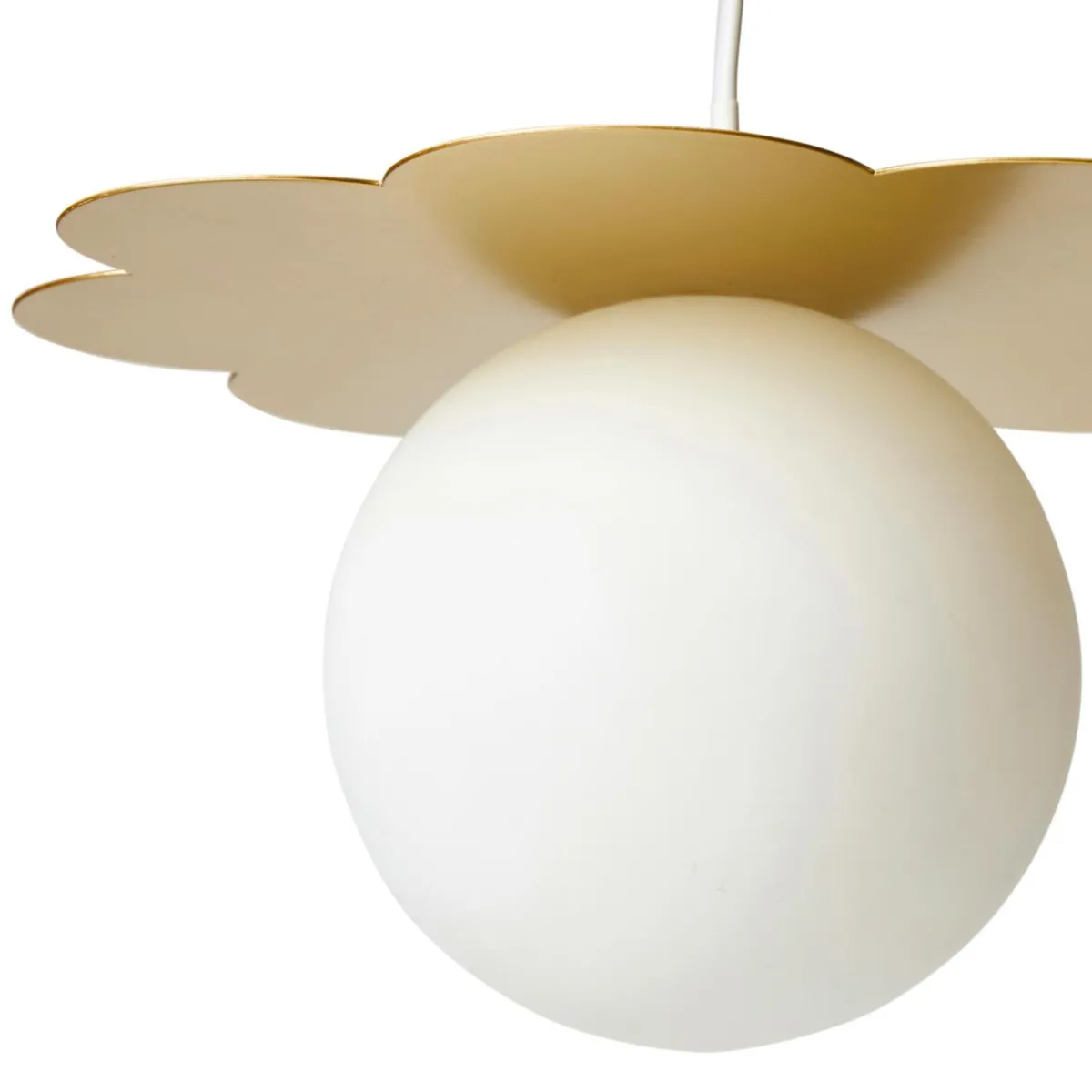OSTARIA Suspension lumineuse en métal et verre (D34 cm) Nacre Or Hot