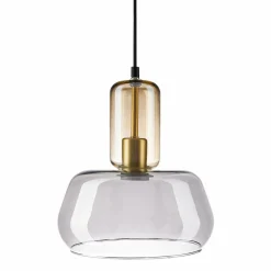 OSTARIA Suspension lumineuse en verre (D24 cm) Dulcia Noir Outlet