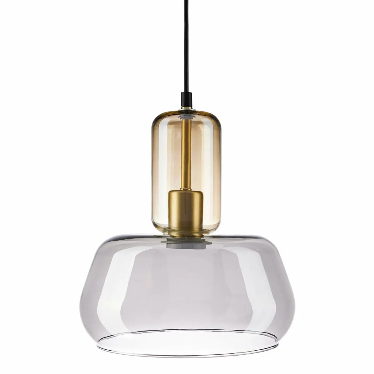 OSTARIA Suspension lumineuse en verre (D24 cm) Dulcia Noir Outlet