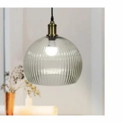 EMINZA Suspension lumineuse en verre (D30 cm) Velden Transparent