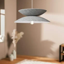 OSTARIA Suspension lumineuse feutre et métal (D46 cm) Nimbus e Gris Sale