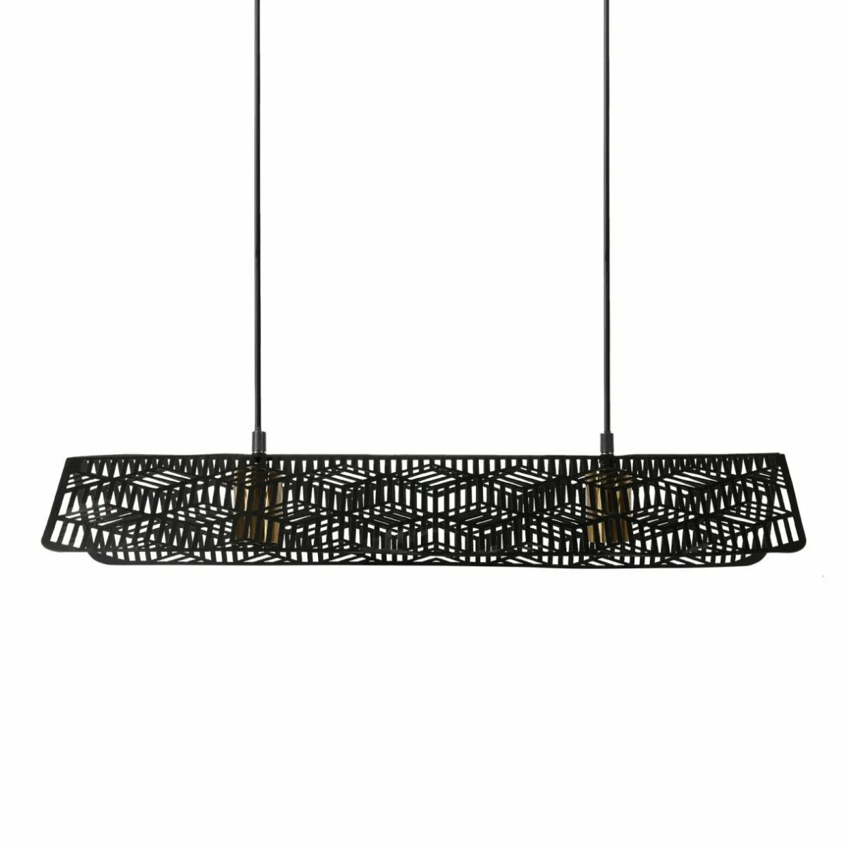 OSTARIA Suspension lumineuse métal double (L69 cm) Kome Noir Clearance