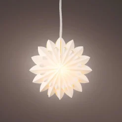 KAEMINGK Suspension lumineuse papier LED (D40 cm) Origami Floralia Blanc Hot