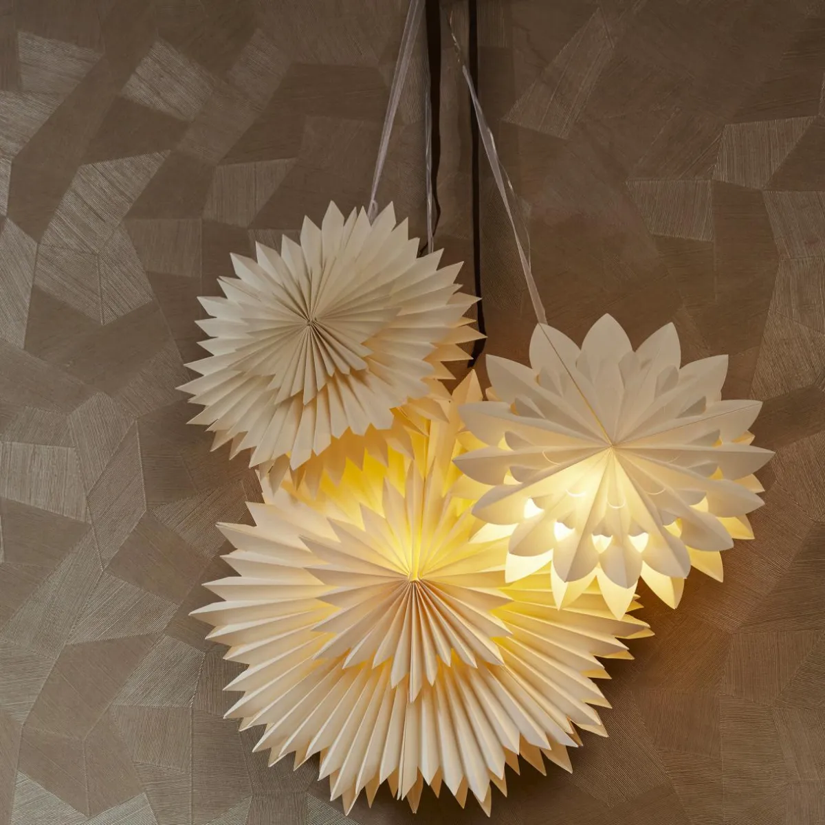 KAEMINGK Suspension lumineuse papier LED (D40 cm) Origami Star chaud Blanc