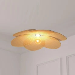 Atmosphera, cru017dateur d'intu017drieur Suspension lumineuse pétales bambou (D62 cm) Rym Naturel Hot