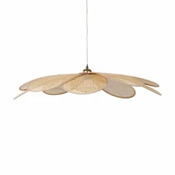 OSTARIA Suspension lumineuse pétale Bambou (D90 cm) Horizonte Naturel Beige Best