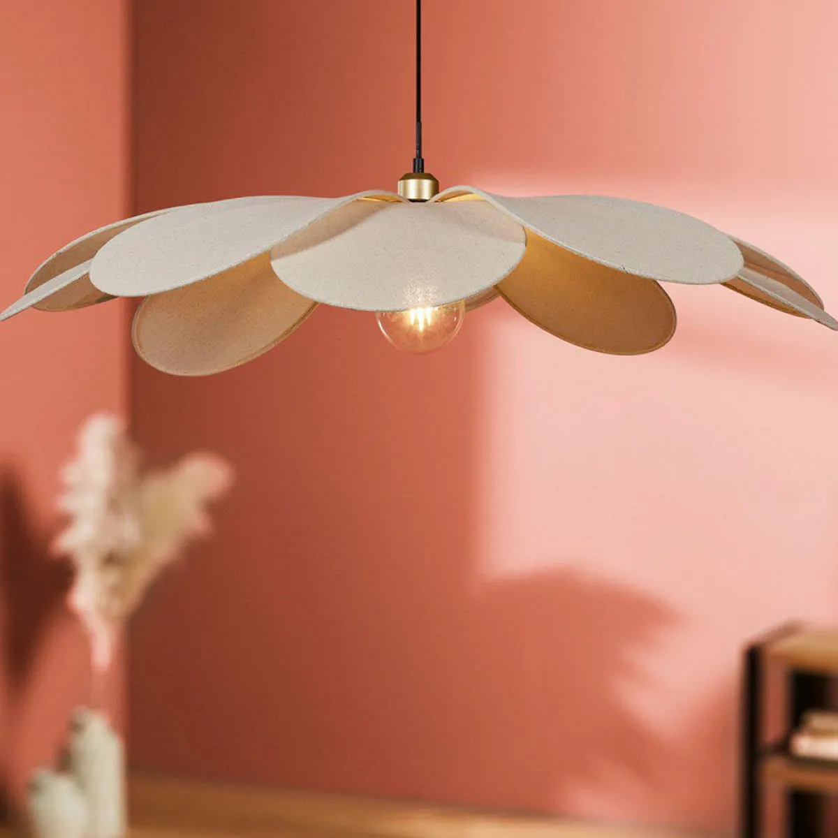 OSTARIA Suspension lumineuse pétale Lin (D90 cm) Horizonte Beige Best