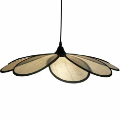 EMINZA Suspension lumineuse pétale en rotin (D58 cm) Segovia et beige Noir Sale