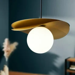 OSTARIA Suspension lumineuse ronde en métal (D22 cm) Nuba Or