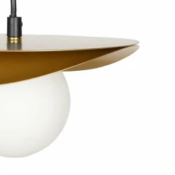 OSTARIA Suspension lumineuse ronde en métal (D22 cm) Nuba Or