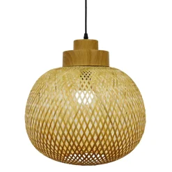 EMINZA Suspension lumineuse ronde en bambou (D40 cm) Kahala Naturel Outlet