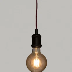 ATMOSPHERA Suspension lumineuse simple (H120 cm) et cordon rouge Noir Outlet